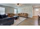 Spacious living room featuring hardwood floors, modern decor, and plenty of natural light at 2500 Sand Hollow Dr, Lebanon, IN 46052