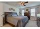 Comfortable primary bedroom with a ceiling fan and natural light at 2500 Sand Hollow Dr, Lebanon, IN 46052