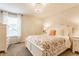 Bright bedroom with a white bed frame, neutral walls, plush carpet, and white nightstands at 2783 W High Grove Cir, Zionsville, IN 46077