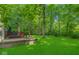 Serene backyard setting featuring a hot tub and lush greenery at 4223 Kestrel Ct, Indianapolis, IN 46254