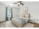 Relaxing bedroom features a neutral color palette and plush rug at 4223 Kestrel Ct, Indianapolis, IN 46254