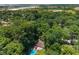 Aerial view of house and pool surrounded by a mature tree canopy at 429 Glenbrook Ln, Avon, IN 46123