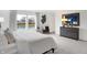 Serene main bedroom with large window, stylish decor, and views of the lake at 4382 Red Pine Dr, Bargersville, IN 46106