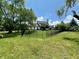 Spacious backyard with lush green lawn and black metal fence surrounding the perimeter of the property at 4655 Rockcress Ct, Zionsville, IN 46077