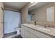 Bathroom featuring double sink vanity with granite countertops at 5527 Mahogany Dr, Noblesville, IN 46062