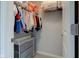 Organized walk-in closet with shelving, drawers, and hanging space at 5527 Mahogany Dr, Noblesville, IN 46062