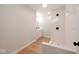 Stylish bathroom with a stand up shower, white subway tile and a modern black shower head at 555 N Oakland Ave, Indianapolis, IN 46201