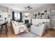 Cozy living room with a fireplace, built-in shelving, and a plush sofa at 5832 Buskirk Dr, Indianapolis, IN 46216