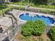 Backyard pool featuring a wooden deck, privacy fence, and landscaping at 6019 S Tacoma Ave, Indianapolis, IN 46227