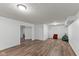 Spacious finished basement with wood flooring and plenty of room for activities at 8336 Bent Oak Dr, Indianapolis, IN 46236