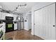 Galley kitchen features stainless steel appliances and tiled floor at 901 Mallory Pkwy, Franklin, IN 46131