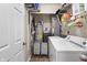 Laundry room area with washer, dryer, and water heater at 10519 N Antioch Rd, Mooresville, IN 46158