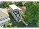 Aerial view of modern home with rooftop deck and outdoor seating area at 1405 E Vermont St, Indianapolis, IN 46201