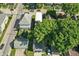 Overhead view of homes with various roof types and mature trees, creating a peaceful residential setting in a desirable location at 1405 E Vermont St, Indianapolis, IN 46201