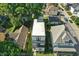 Aerial shot of a modern three-story home with balconies and a well-manicured lawn, offering contemporary living in a cozy setting at 1405 E Vermont St, Indianapolis, IN 46201