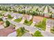 Aerial view of a residential neighborhood showcasing well-maintained homes and tree-lined streets at 1449 Danielle Dr, Indianapolis, IN 46231