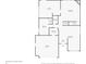 Floor plan illustration of the first floor featuring living spaces, kitchen, and garage layout at 1449 Danielle Dr, Indianapolis, IN 46231