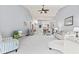 Open concept living area with neutral decor and vaulted ceilings at 1605 Leisure Way, Greenfield, IN 46140