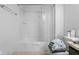 Standard bathroom features a tub/shower combo and a basic vanity at 2017 Shadow Creek Blvd, Columbus, IN 47201
