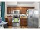 A nicely organized kitchen with stainless steel appliances and lots of cabinet space at 2017 Shadow Creek Blvd, Columbus, IN 47201