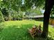 Expansive backyard featuring a patio set, lush greenery, shade trees, and a well-maintained lawn at 2922 E 62Nd St, Indianapolis, IN 46220