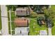 A top-down aerial view of the property and its surroundings at 3042 Newton Ave, Indianapolis, IN 46201