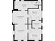 A floor plan outlining the room names with square footage of the home at 3042 Newton Ave, Indianapolis, IN 46201