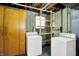 Basement laundry setup includes washer and dryer at 3663 Kline N Dr, Indianapolis, IN 46226
