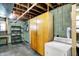 Functional basement laundry area with storage and equipment at 3663 Kline N Dr, Indianapolis, IN 46226