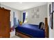 Well-lit bedroom featuring a twin bed, gray walls, and playful decor, creating a cozy space at 5120 Woodhurst Ln, Indianapolis, IN 46239