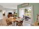 Cozy dining area featuring a wooden table, chairs, and a sliding glass door leading to outdoor patio at 5120 Woodhurst Ln, Indianapolis, IN 46239