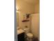Well-lit bathroom with modern fixtures, decorative shelf, and neutral tones at 7232 Moultrie Dr, Indianapolis, IN 46217