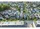 Scenic aerial shot showcasing a well-planned neighborhood with neatly arranged homes and tree-lined streets at 12874 Tradd St, Carmel, IN 46032