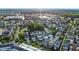 Panoramic aerial view of a town featuring a mix of residential and commercial areas surrounded by greenery at 12874 Tradd St, Carmel, IN 46032