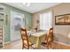 Charming dining room with natural light, featuring a quaint table setting and a cozy atmosphere for Gathering meals at 1912 Blue Pine Ln, Indianapolis, IN 46231