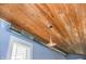 Exposed ceiling with wood planks, HVAC duct, and pendant lighting at 206 Olive St, Arcadia, IN 46030