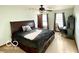 Bedroom with a ceiling fan, includes a workspace for convenience and productivity at 2230 Cedarmill Dr, Franklin, IN 46131