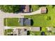Aerial view of multiple residential properties, each with private driveways and well-maintained lawns at 452 N Fenton Ave, Indianapolis, IN 46219