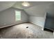 Gray painted bedroom featuring new carpet, closet, and window for natural light at 492 S Livingston Ave, Indianapolis, IN 46241