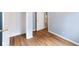 Bedroom featuring hardwood floors, closet and natural light from the window at 615 Udell St, Indianapolis, IN 46208
