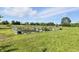 Fenced-in garden area with raised garden beds at 1346 N Buck Creek Rd, Greenfield, IN 46140