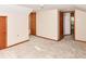 Bright bedroom featuring neutral carpeting and trim plus two closets and ample space at 18378 Southeastern Pkwy, Fortville, IN 46040