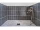 The dog shower features gray tile and hardware, with a drain that has a unique scalloped design at 2130 Brookside Pkwy N Dr, Indianapolis, IN 46201