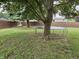 Spacious backyard featuring a trampoline and partial view of a home at 2239 Chevelle Ct, Anderson, IN 46012