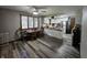 Eat-in kitchen boasts wooden countertops, stainless steel appliances, and plenty of room for casual dining at 2239 Chevelle Ct, Anderson, IN 46012