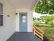 Close up of the home's freshly painted exterior, front porch, and front door at 2909 S Randolph St, Indianapolis, IN 46203