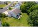 Aerial view of the home, backyard, and surrounding trees at 3058 Mcintosh Dr, Bargersville, IN 46106
