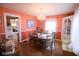 This is a formal dining room with a chandelier and seating for six at 643 Harlan St, Plainfield, IN 46168