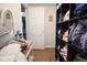 Features a functional closet space with shelving, drawers, and ample storage space at 643 Harlan St, Plainfield, IN 46168