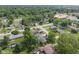 High angle aerial view featuring a quaint neighborhood filled with mature trees and landscaped yards at 649 Lawndale Dr, Plainfield, IN 46168
